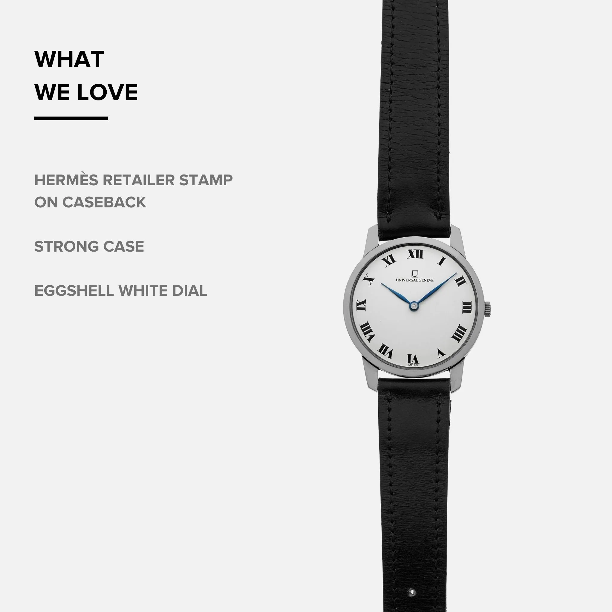 1970s Universal Genève Stainless Steel Dress Watch Retailed By Hermès