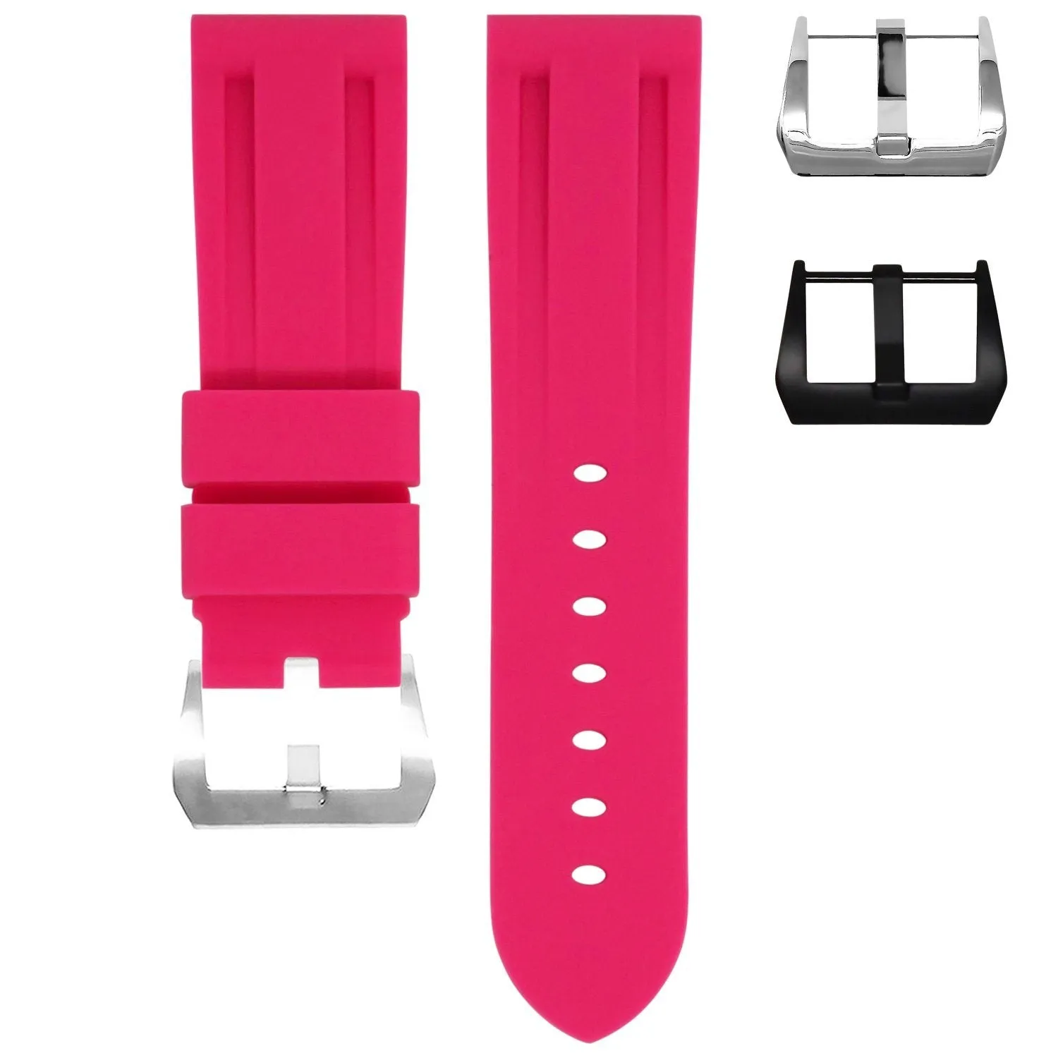 24MM LUG WIDTH STRAP - SOUTH BEACH PINK RUBBER
