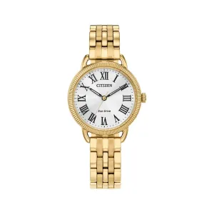 Citizen 29MM Coin Edge Dial and Goldtone Stainless Steel Bracelet Watch. EM1052-51A