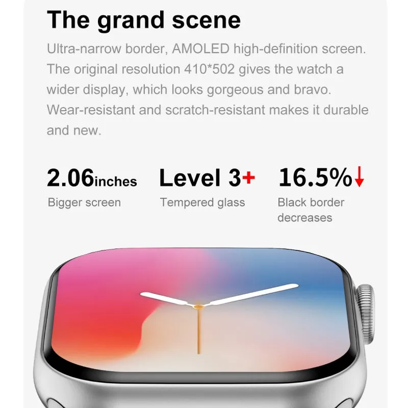 DATEOY DT Watch 10 Smartwatch| ChatGPT | 2.06" AMOLED Always-on Display | 3D Stereo Vision | 4GB Memory | MP4 Video | TWS Headset Connection | USB Flash Mode | Super Fast Charging