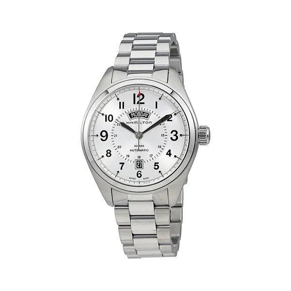 Hamilton H70505153 Khaki Field Day Date Automatic Steel Silver Dial Men Watches