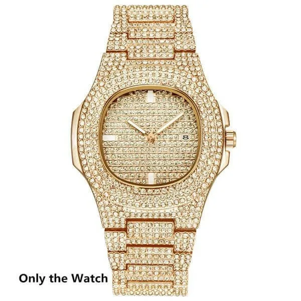 Miami Curb Cuban Chain Gold Plated Full Iced Out