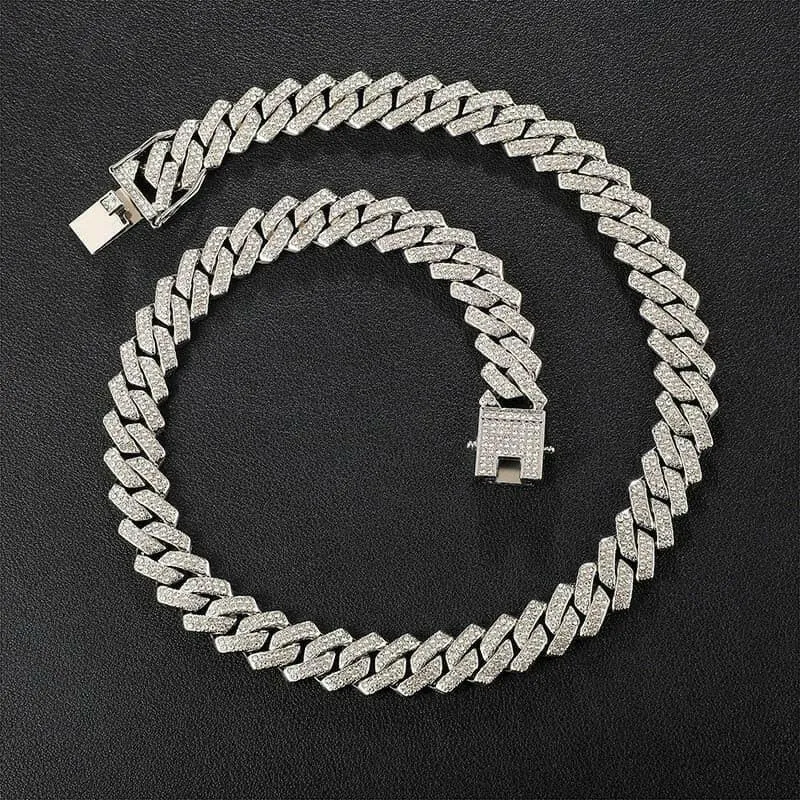 Miami Curb Cuban Chain Gold Plated Full Iced Out