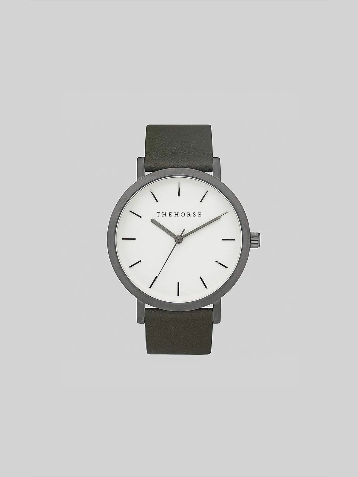 The Horse Brushed Gunmetal / Olive Watch